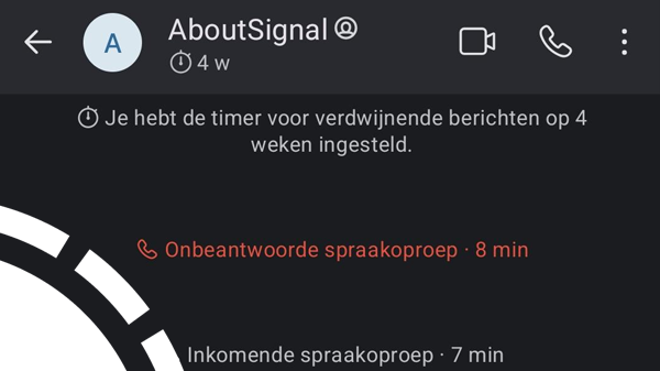 Signal zal binnenkort ook oproepen in verdwijnende chats automatisch verwijderen