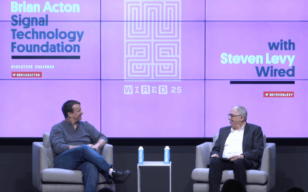 Signal Technology Foundation’s Brian Acton in conversation with Steven Levy