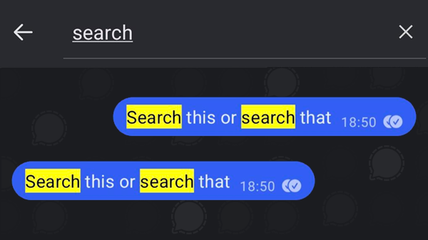 Signal Android update: improved search results in chats