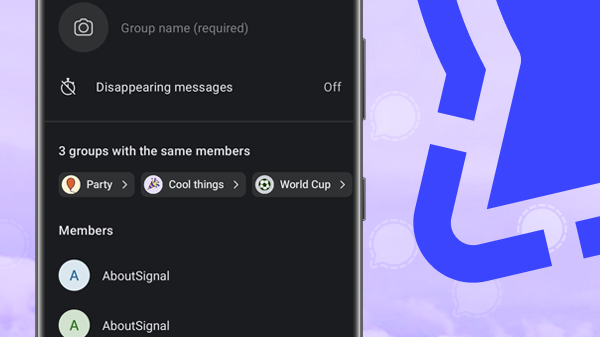 Signal introduceert groepssuggesties bij het aanmaken van nieuwe groepen op Android