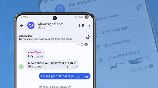 Signal introduces Pinned messages