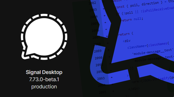 Signal Desktop update: preparations for new polls feature