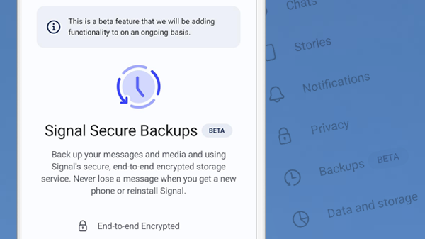Signal Secure Backups now available